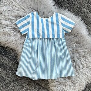 Coco Au Lait Blue & White Stripe Dress Size 4T ($84)